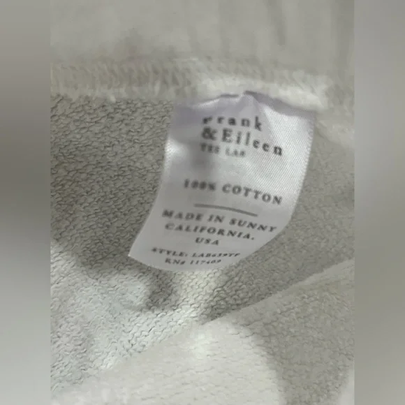 Frank and Eileen white raw edge hem cotton loungers small EUC - Picture 4 of 6